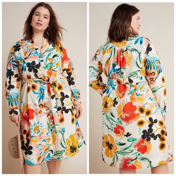 Anthropologie Dresses & Skirts - Anthropologie Rilke Poplin Shirtdress Dress 2X NWT